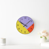 Geometrisches modernes Blau, Senf, orangefarbenes Runde Wanduhr (Zuhause)