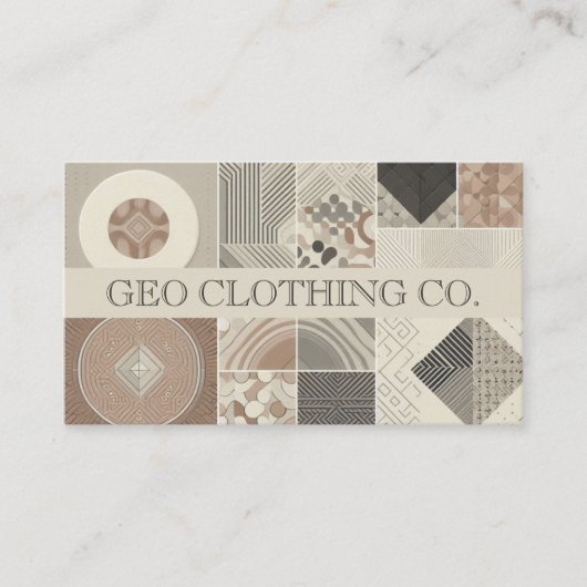 Geometrisches, modernes, elegantes Oatmeller-Clay Visitenkarte (Vorderseite)