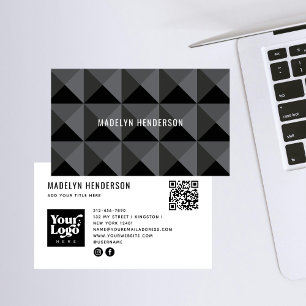 Geometrisches, modernes, fett Abstraktes QR-Logo Visitenkarte