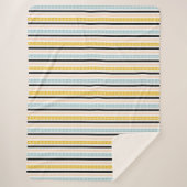 Geometrisches, modernes, gelbschwarzes, Streifen-M Sherpadecke (Vorderseite)