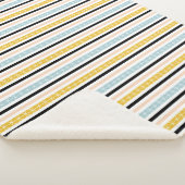 Geometrisches, modernes, gelbschwarzes, Streifen-M Sherpadecke (3/4)