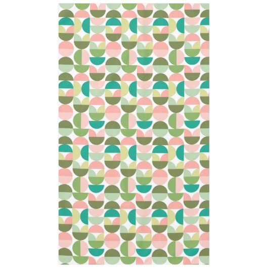 Geometrisches, modernes Grün- und Pfirsichtablett Tischdecke (Vorderseite)