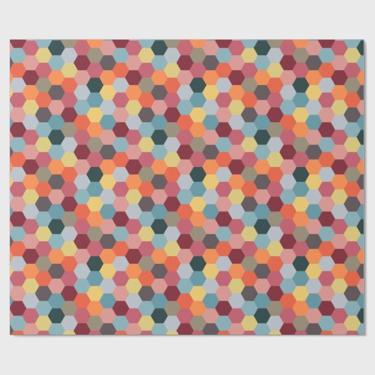 Geometrisches, modernes Hexagon-Musterpapier Geschenkpapier (Flach)