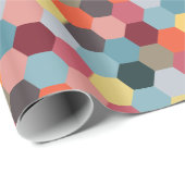 Geometrisches, modernes Hexagon-Musterpapier Geschenkpapier (Rolleneckpunkt)