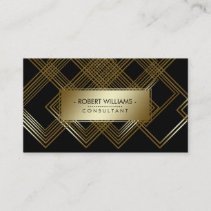 Geometrisches, modernes Imitat, schwarz geflochten Visitenkarte