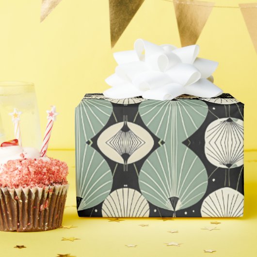 Geometrisches, modernes Muster des Atomzeitalters Geschenkpapier (Geburtstagsparty)