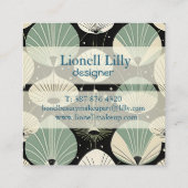 Geometrisches, modernes Muster des Atomzeitalters Quadratische Visitenkarte (Rückseite)