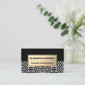 Geometrisches modernes Muster | Goldmetall Visitenkarte (Stehend Vorderseite)