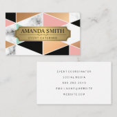 Geometrisches modernes Muster | Marmor | Goldmetal Visitenkarte (Vorne/Hinten)