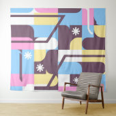 Geometrisches modernes Musterband 1 Wandteppich (Beispiel (Horizontal))