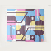 Geometrisches modernes Musterband 1 Wandteppich (Vorderseite (Horizontal))