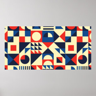 Geometrisches, modernes nahtloses Muster Mitte des Poster