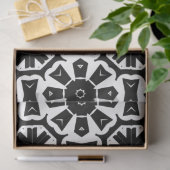 Geometrisches modernes Schwarz-Weiß-Mosaikmuster Seidenpapier (Geschenk)