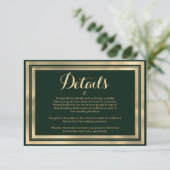 Geometrisches, modernes Waldgrün - Details Begleitkarte (Stehend Vorderseite)