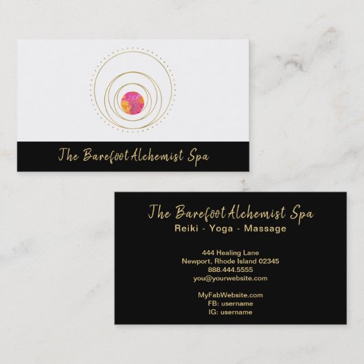 *~* geometrisches Mondgoldheilige Geometrie Boho Visitenkarte (Vorne/Hinten)