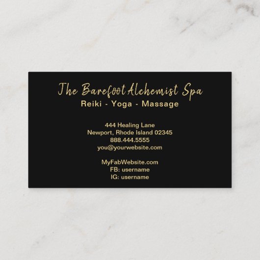 *~* geometrisches Mondgoldheilige Geometrie Boho Visitenkarte (Rückseite)