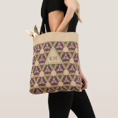 Geometrisches Mongram Burgundy Sage Triangle Muste Tasche (Von Nahem)