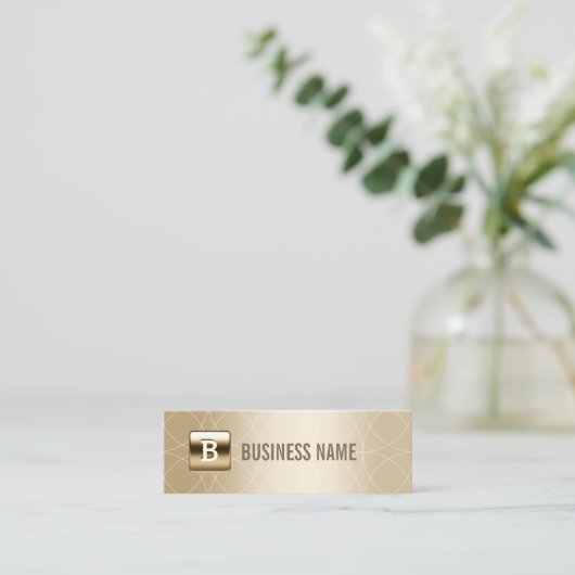 Geometrisches Monogramm Beruflich Mini Visitenkarte (Stehend Vorderseite)