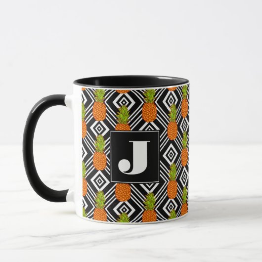 Geometrisches Monogramm der Ananas-| Tasse (Links)