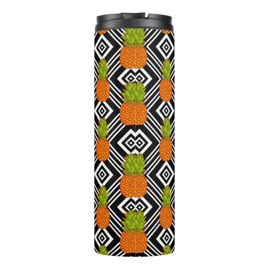 Geometrisches Monogramm der Ananas-| Thermosbecher (Rückseite)