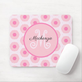 Geometrisches Monogramm der modernen rosa Schaltpu Mousepad