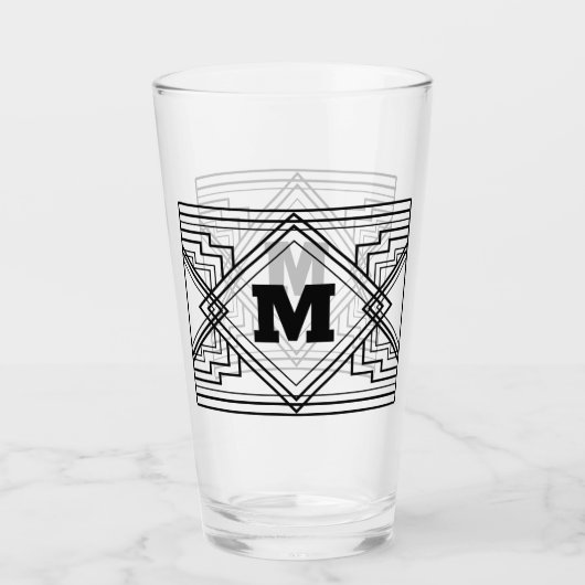 Geometrisches Monogramm Glas (Vorderseite)