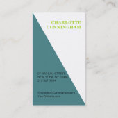 Geometrisches Monogramm grün Visitenkarte (Rückseite)