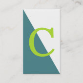 Geometrisches Monogramm grün Visitenkarte (Vorderseite)