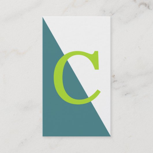Geometrisches Monogramm grün Visitenkarte (Vorderseite)