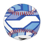 Geometrisches Monogramm Muster 2 Baseball (Rückseite)