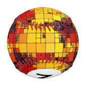 Geometrisches Monogramm Regenbogenmuster Baseball (Rückseite)