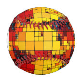 Geometrisches Monogramm Regenbogenmuster Baseball (Vorderseite)