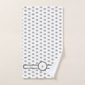 Geometrisches Monogramm, schwarz und weiß Badhandtuch Set (Handtuch)