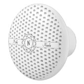 Geometrisches Monogramm, schwarz und weiß Keramikknauf (Rechts)