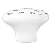 Geometrisches Monogramm, schwarz und weiß Keramikknauf (Seitenansicht)