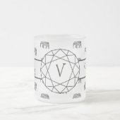 Geometrisches Monogramm, schwarz und weiß Mattglastasse (Mittel)