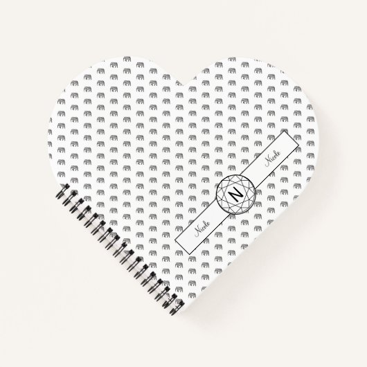 Geometrisches Monogramm, schwarz und weiß Notizblock (Vorderseite)