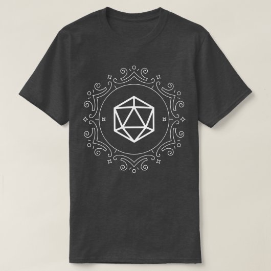 Geometrisches Monogramm Vintage Polyhedral D20 Dic T-Shirt (Design vorne)