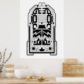 Geometrisches Monolith, Abstrakt Schwarz und Weiß Poster (Küche)