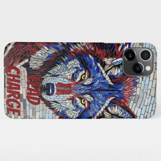 Geometrisches Mosaik Alpha Wolf Handyhülle iPhone Hülle (Rückseite (Horizontal))