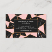 Geometrisches Mosaik aus Rosa und Marble Visitenkarte (Rückseite)