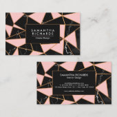 Geometrisches Mosaik aus Rosa und Marble Visitenkarte (Vorne/Hinten)