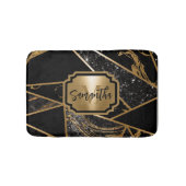 Geometrisches Mosaik aus schwarzem Marmor und Glit Badematte (Vorderseite)