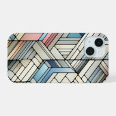 Geometrisches Mosaik iPhone 15 Hülle (Rückseite (Horizontal))