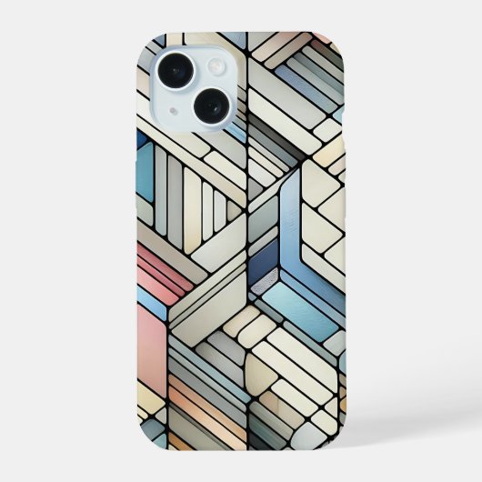 Geometrisches Mosaik iPhone 15 Hülle (Rückseite)