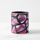 Geometrisches Mosaik, lebhaftes Rosa und Lila Edel Tasse (Zentrum)
