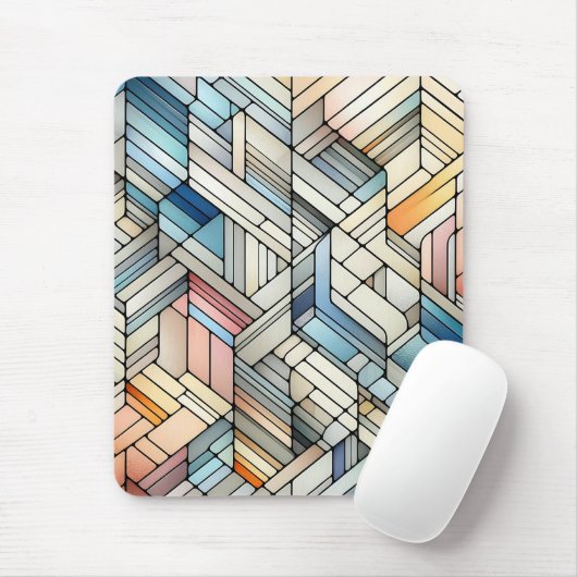Geometrisches Mosaik Mousepad (Mit Mouse)