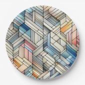 Geometrisches Mosaik Pappteller (Vorderseite)