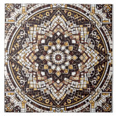 Geometrisches Mosaikflimmerdesign Fliese (Vorderseite)