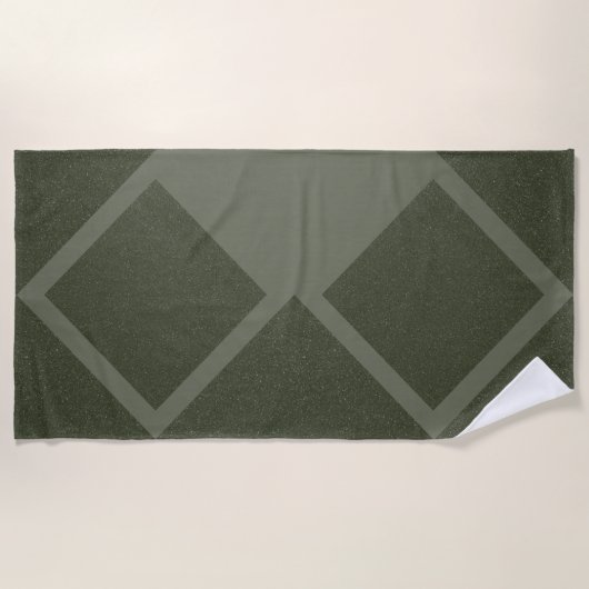 Geometrisches Moss Green Diamond Beach Handtuch (Vorderseite)